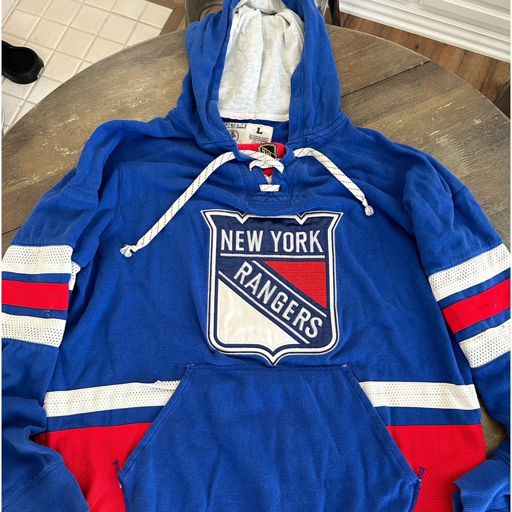 New York Rangers Jersey Hoodie Hockey CCM NHL Size Large